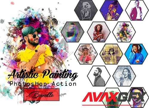 Artistic Painting PS Action Bundle - 16484564