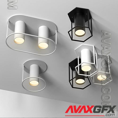 Set of 4 spot ceiling lamps by FILD Architonic - 3d model