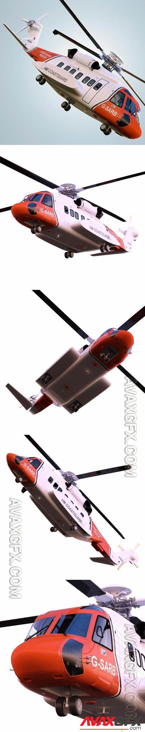 Realistic and fully detailed model of Sikorsky S-92 Rescue