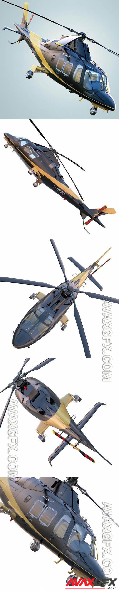 Realistic and fully detailed model Augusta Westland Grand New helicopter