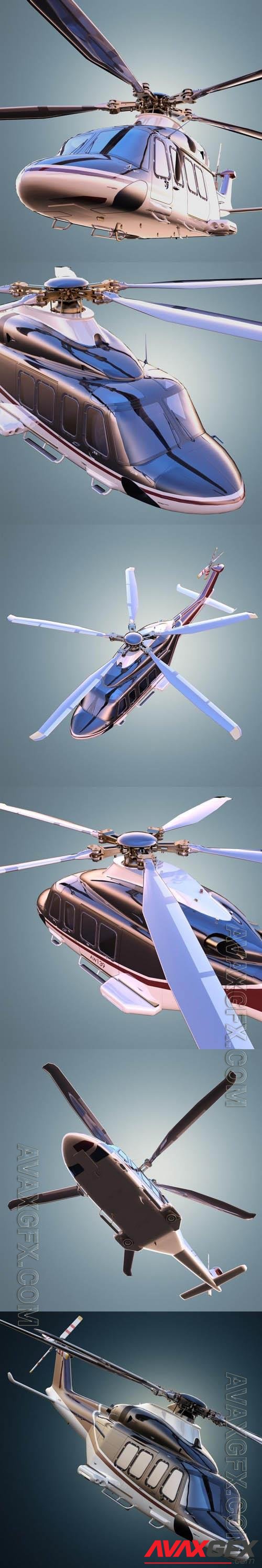 Realistic and fully detailed model AgustaWestland AW139 helicopter