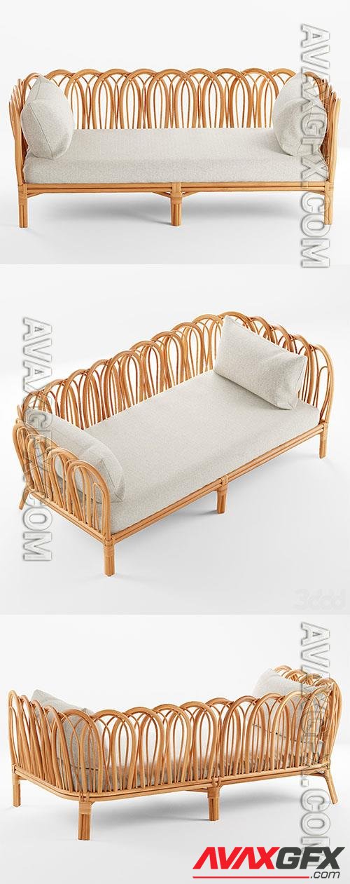 Melody Rattan Daybed- 3d model