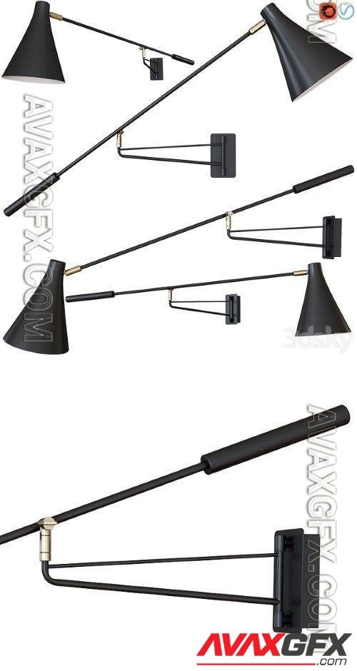 Jameson Contemporary Adjustable Wall Light- 3d model