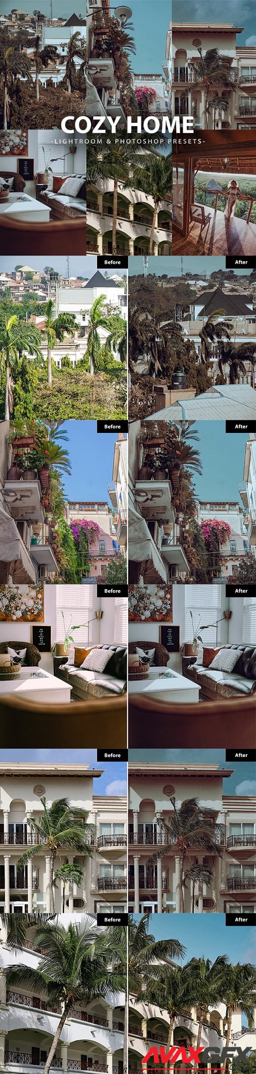 6 Cozy Home Lightroom and Photoshop Presets - 45395720