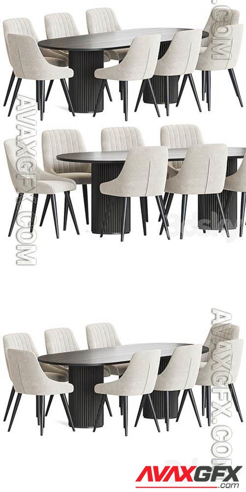 Chipman Chair Campbell Table Dining Set- 3d model