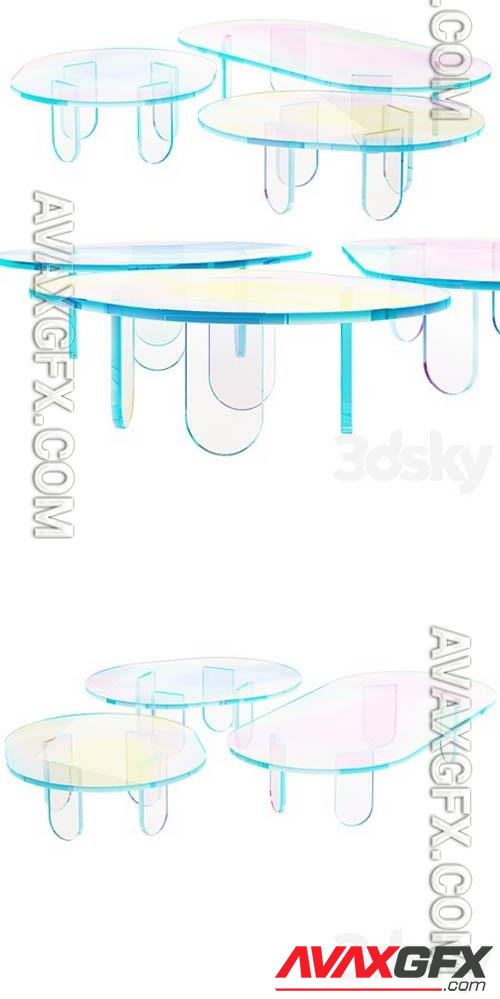 015 Multi-colored Pearl custom coffee table 00- 3d model