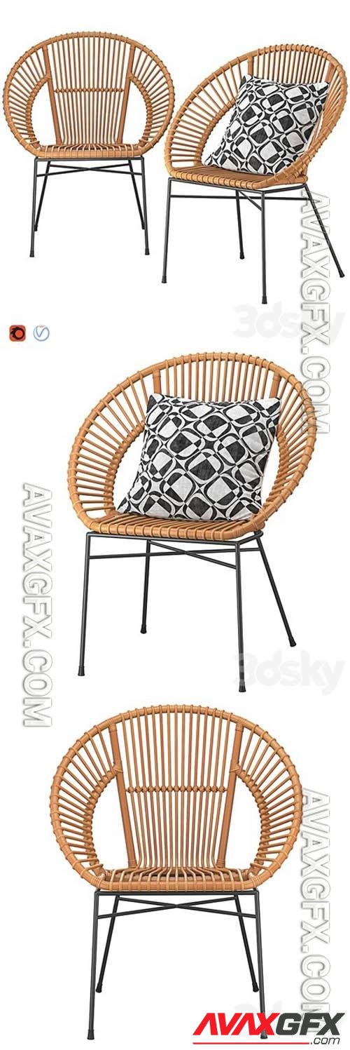 Rattan Accent Chair Natural Sarita- 3d model