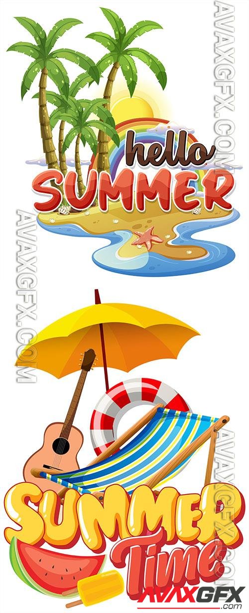 Vector hello summer logo template