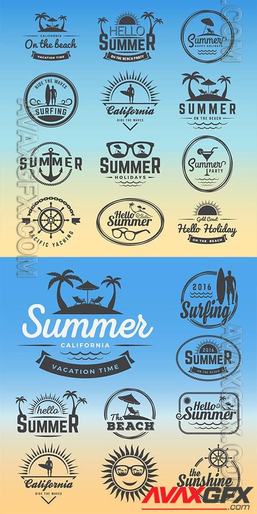 Summer logos vector collection