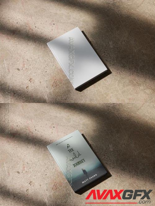 Hardcover Book Mockup on a Concrete Floor With Sunlight 544818557 [Adobestock]