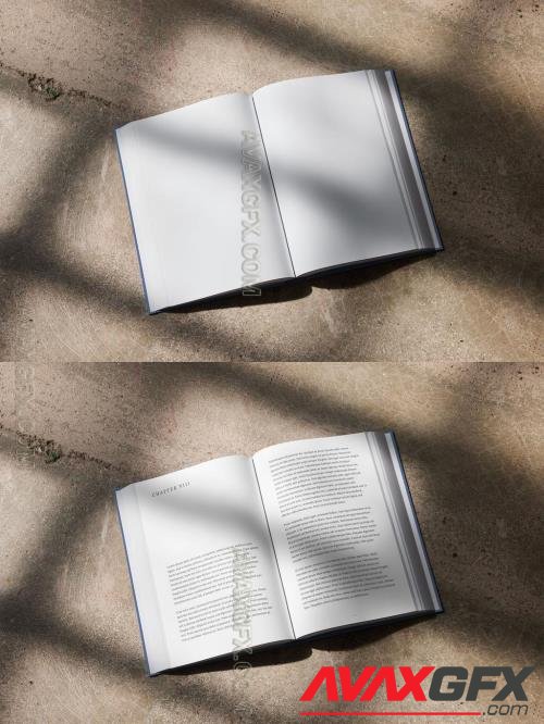 Open Hardcover Book Mockup With Window Light 544818235 [Adobestock]