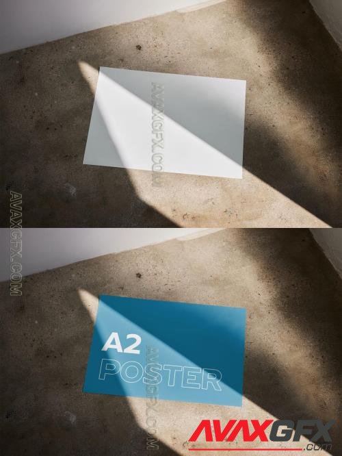 Horizontal A2 Paper Poster Mockup WIth Sunlight 544818107 [Adobestock]