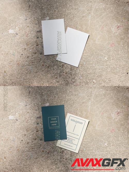 Overhead Mockup of Two Vertical Business Card 544817599 [Adobestock]