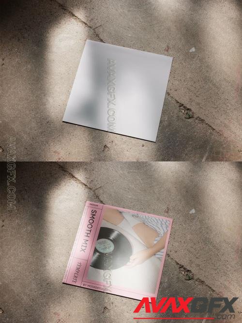 Vinyl Cover Case Mockup On Floor With Shadows 544817415 [Adobestock]