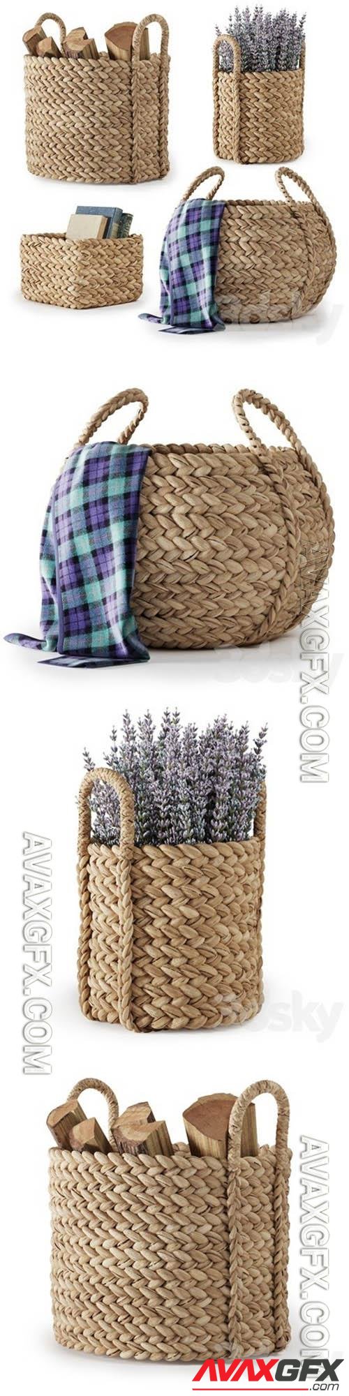 Pottery Barn Beachcomber Baskets 01 - 3d model