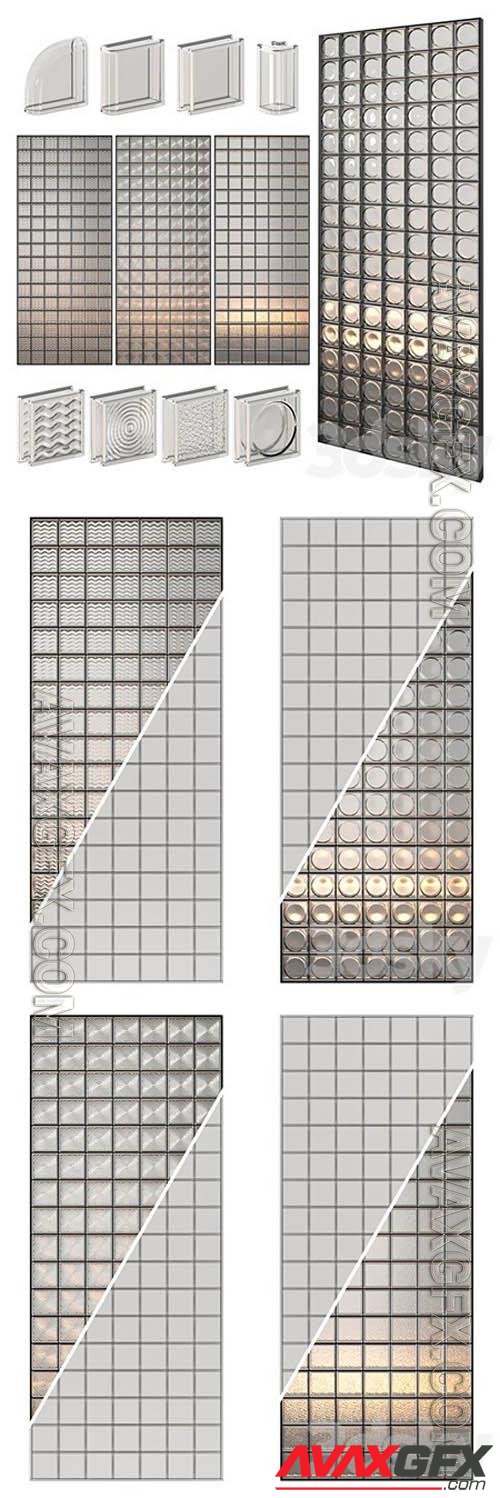 Glass Block Wall 02 - 3d model