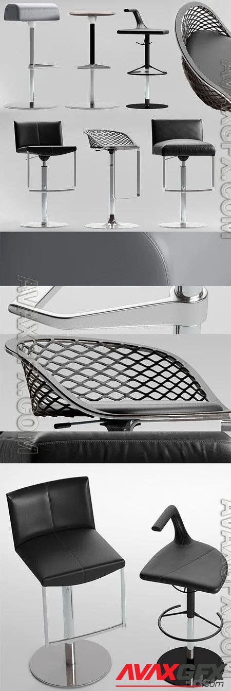 Bar stool set - 3d model
