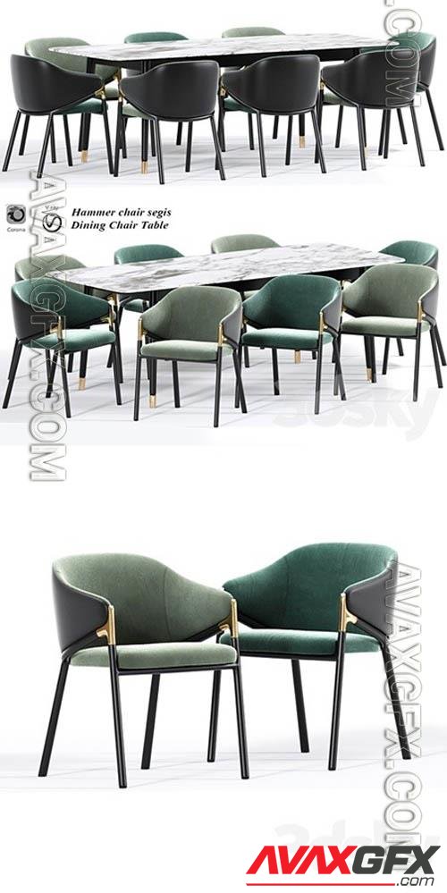 Hammer chair segis Dining Chair Table - 3d model