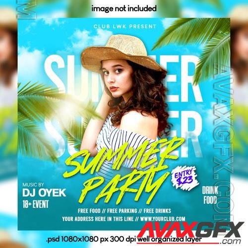 PSD summer party flyer design