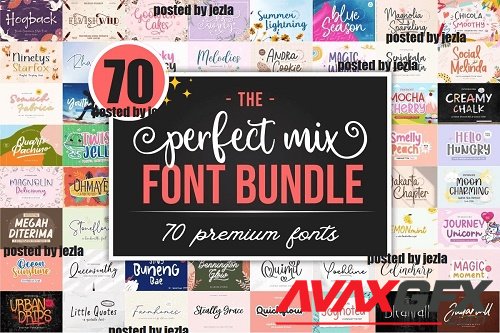 The Perfect Mix Font Bundle - 70 Premium Fonts