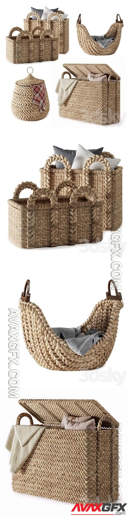 Pottery Barn Beachcomber Baskets 02 - 3d model