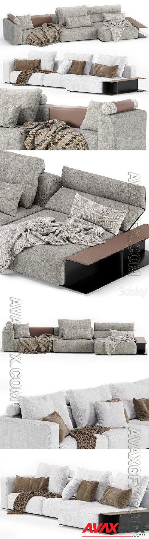 Westside Modular Sofa Poliform 3 Seat 2 Version - 3d model