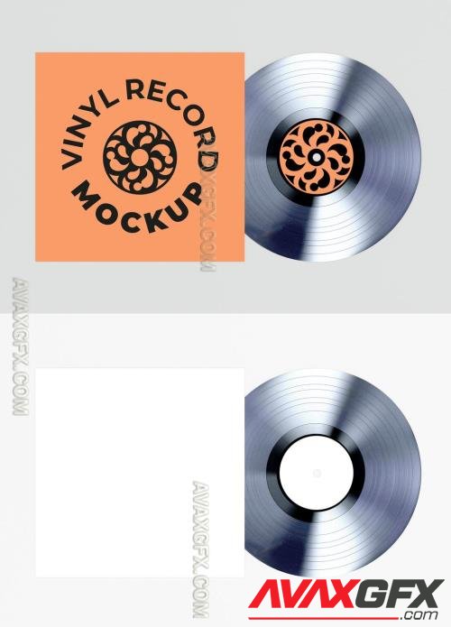 Vinyl Record with Cover Top View Mockup 544565096 [Adobestock]