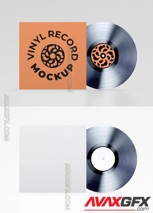 Vinyl Record with Cover Frontal View Mockup 544564927 [Adobestock]
