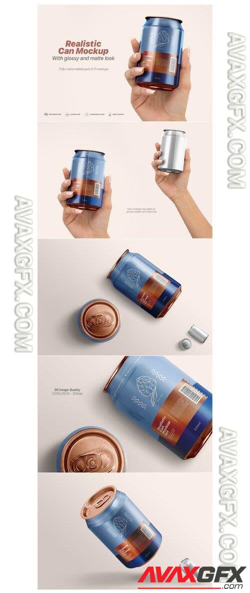 Realistic Can Mockup Set