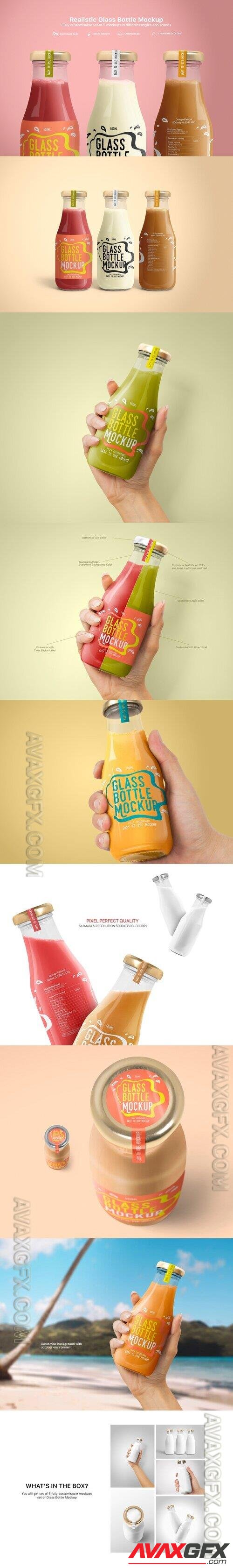 Realistic Glass Bottle Mockups