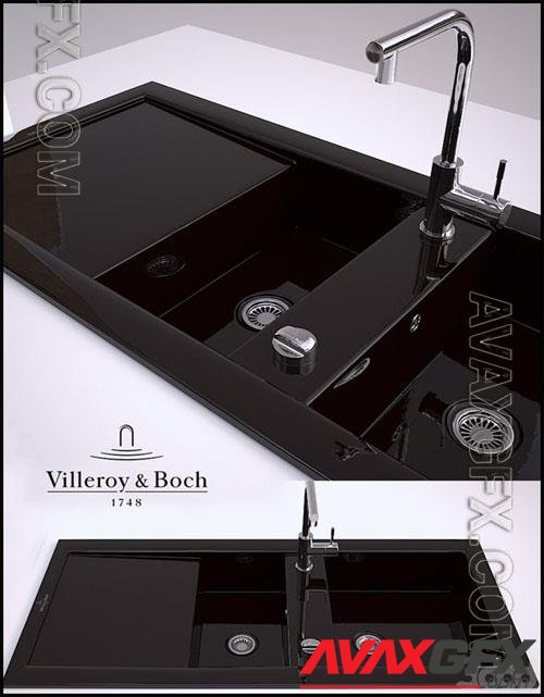 Sink and faucet & Villeroy Boch - 3d model