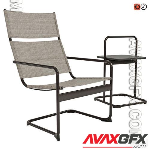 Garden furniture Ikea HUSARE table and chair - 3d model