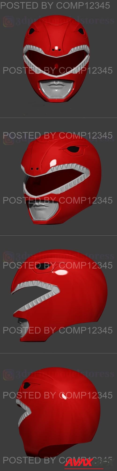 Power Rangers MMPR Red helmet 3D Print