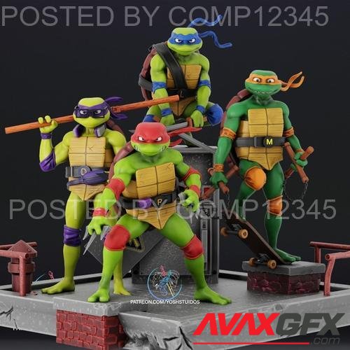 Yosh Studios - TMNT Statue 3D Print