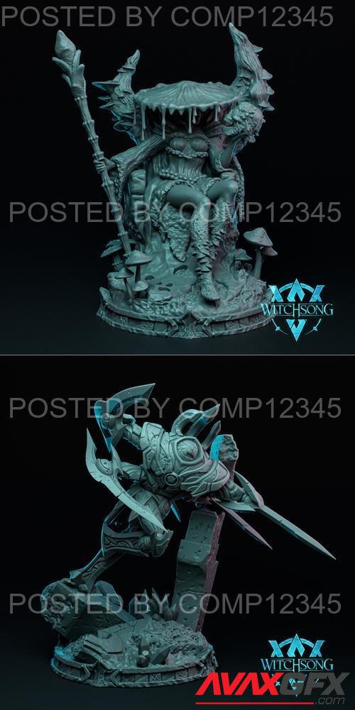 Witchsong Miniatures - Fungal Queen and Warhorde Construct 3D Print