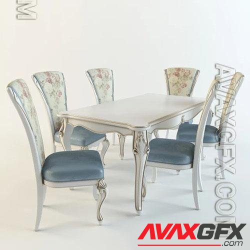 Dining table set - 3d model