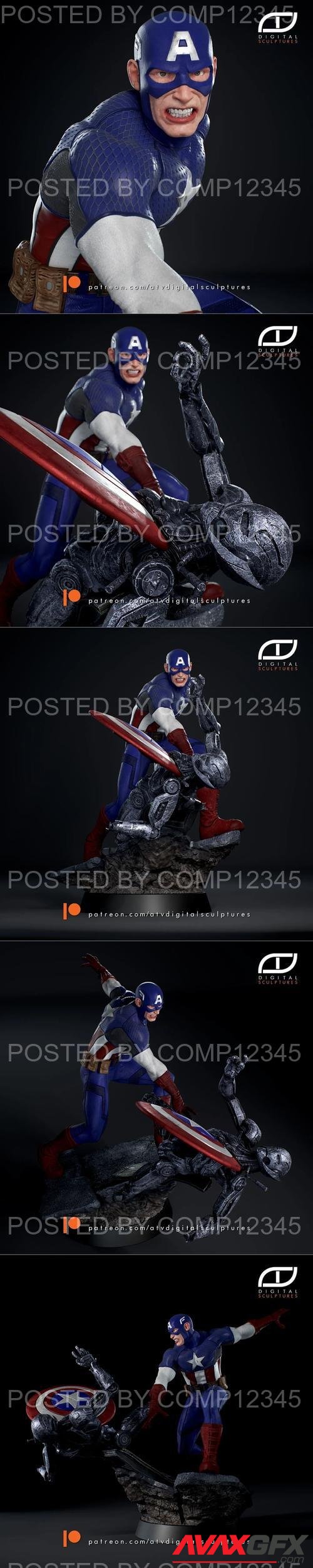 Captain America - ATV Digital Sculptures 3D Print