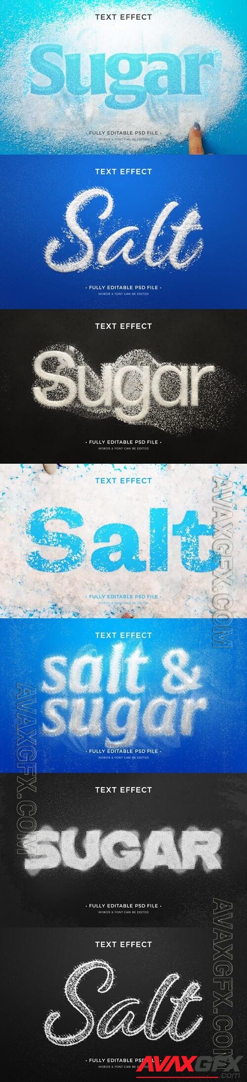 PSD sugar and salt text effect