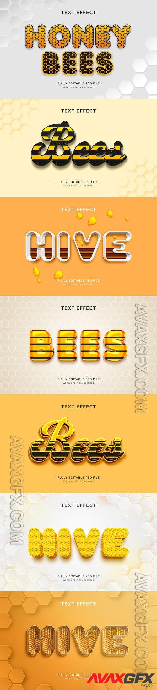 PSD honey bee text effect