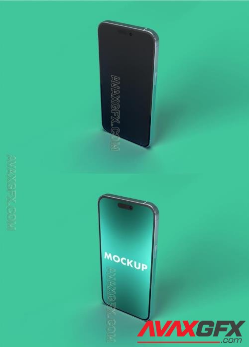 iPhone 14 Pro Max and the in the Simple Green Background 545227548 [Adobestock]