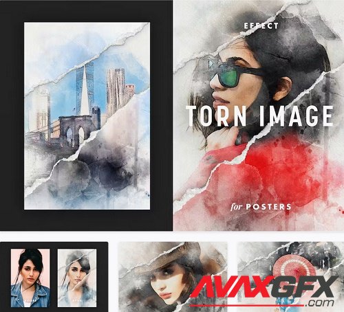 Torn Image Poster Effect - 13378029