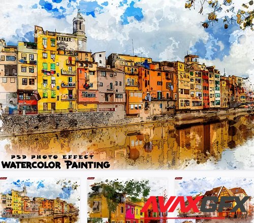 Watercolor Brushes Painting Template PSD Effct - RZRFUHV