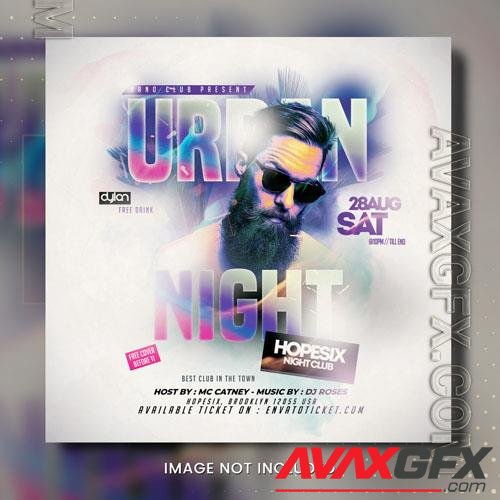 PSD urban night club event flyer