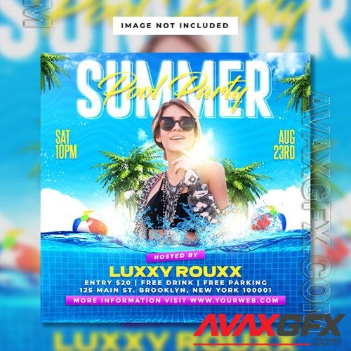 Psd Summer Pool Party Flyer Instagram Post Template Avaxgfx