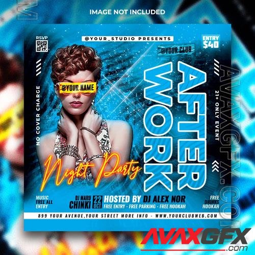 PSD night party flyer template and web banner template