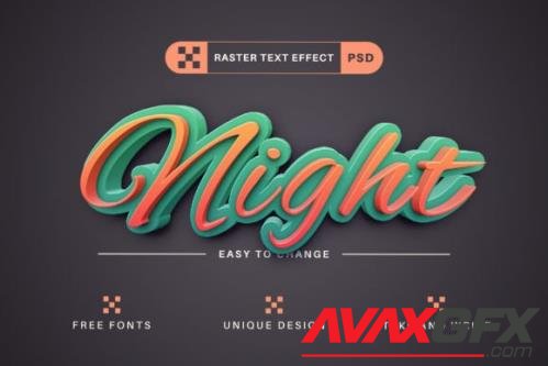 Night - Editable Text Effect, Font Style  - 2592160