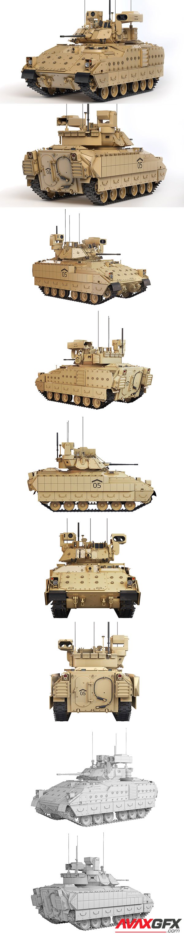 BMP Bradley M2A3 2005 3D Model