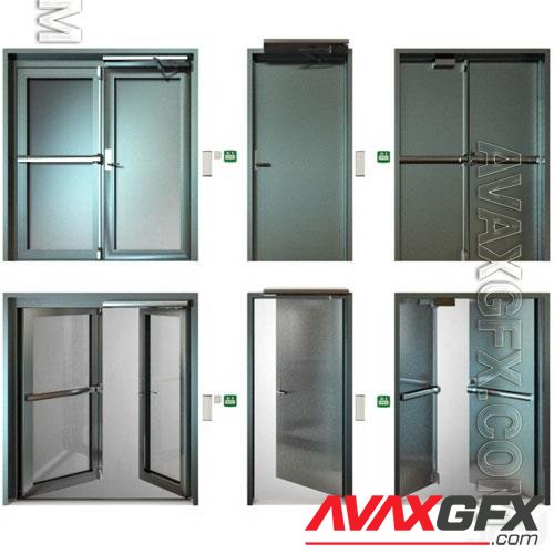 Metal Fire Doors - 3d model