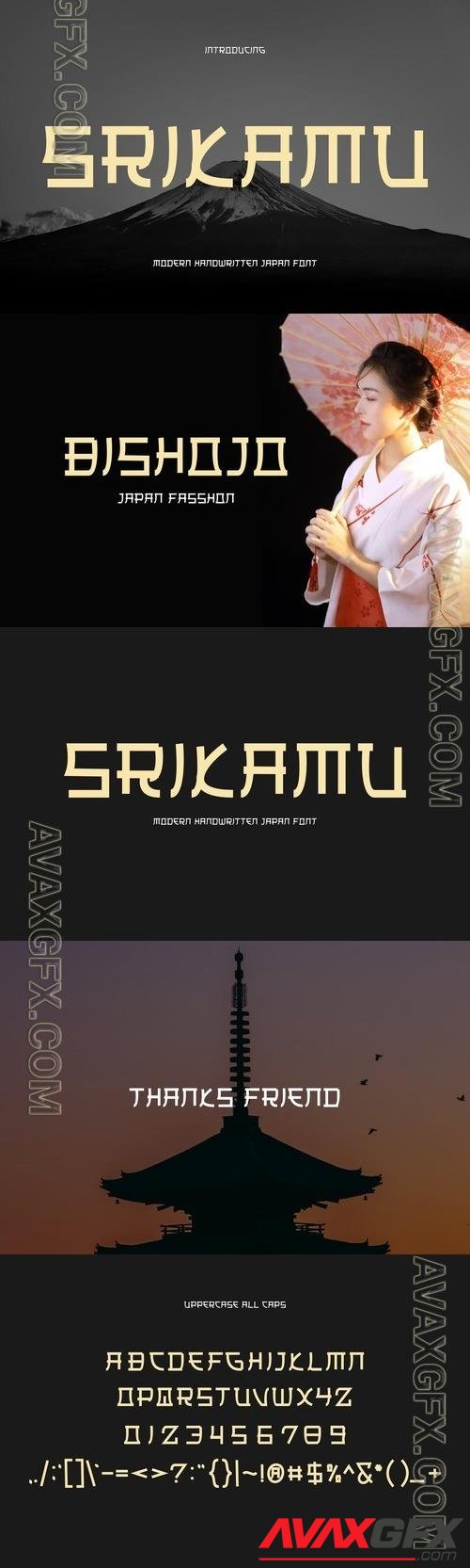 Srikamu - Modern Japanese Style Font