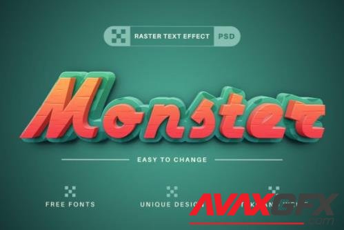 Monster - Editable Text Effect, Font Style  - 2592443